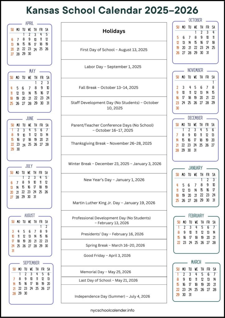 Kansas School Calendar